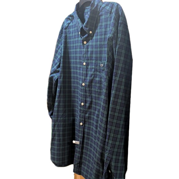 Vineyard Vines Whale Shirt Mens XL Blue & Green Classic Plaid Long Sleeve Cotton - Picture 5 of 12